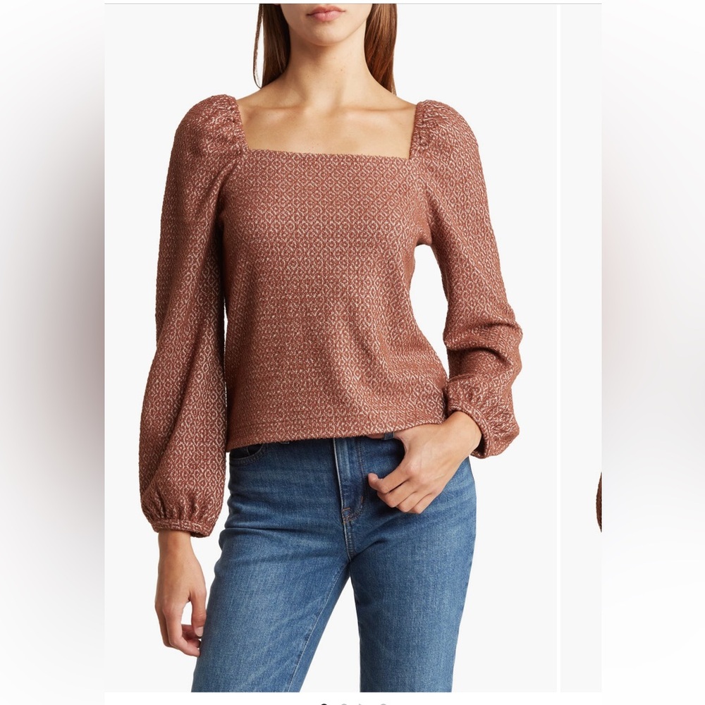 Madewell Brown Patterned Blouse - image 1
